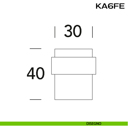 Fermaporta in acciaio a pavimento diametro 30 mm KA6 FE Reguitti Inox disegno
