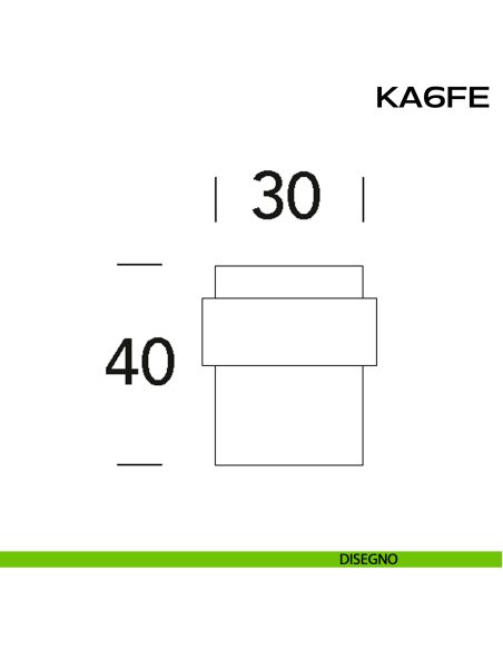 Fermaporta in acciaio a pavimento diametro 30 mm KA6 FE Reguitti Inox disegno