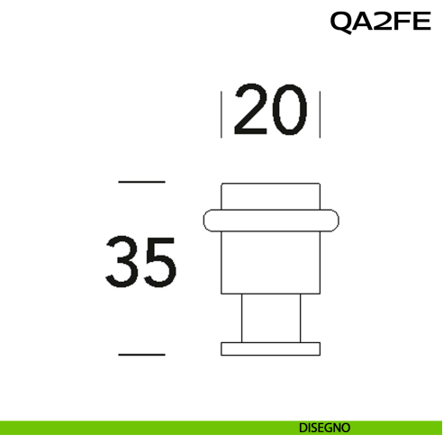 Fermaporta in acciaio a pavimento 20x20 mm QA2 FE Reguitti Inox disegno