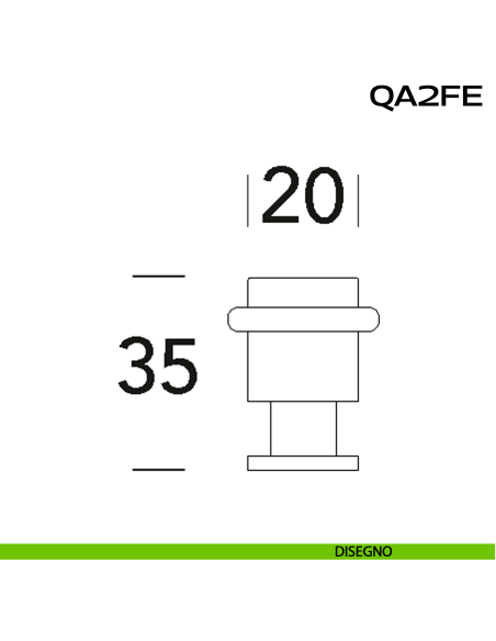 Fermaporta in acciaio a pavimento 20x20 mm QA2 FE Reguitti Inox disegno