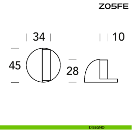 Fermaporta tondo in acciaio diametro 45 mm Z05 FE Reguitti Inox 2