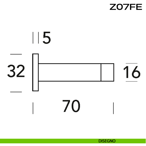 Fermaporta in acciaio a muro diametro 16 mm Z07 FE Reguitti Inox disegno