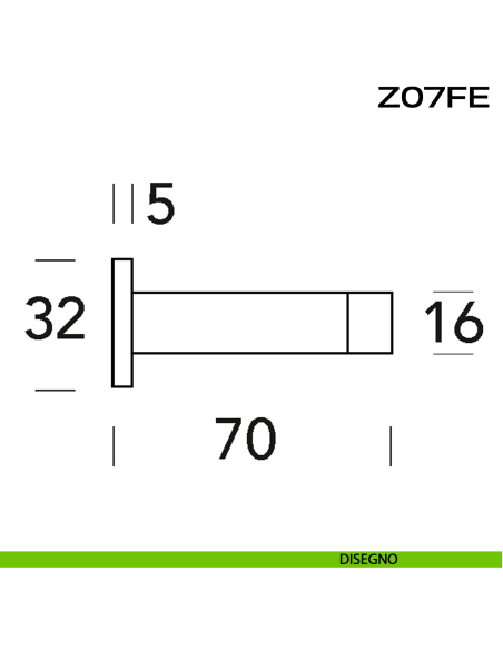 Fermaporta in acciaio a muro diametro 16 mm Z07 FE Reguitti Inox disegno