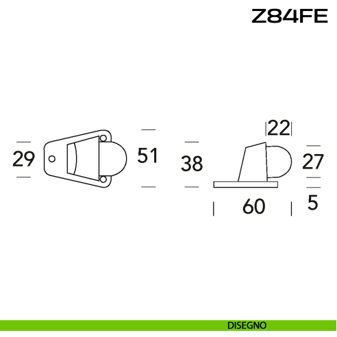 Fermaporta a pavimento tipo pesante Z84 FE Reguitti Inox disegno