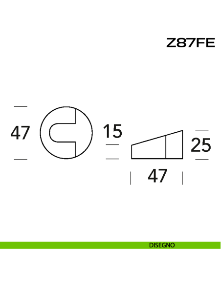Fermaporta di design in acciaio diametro 47 mm Z87 FE Reguitti Inox disegno