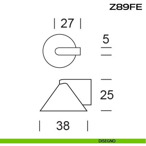 Fermaporta in acciaio moderno diametro 48 mm Z89 FE Reguitti Inox disegno