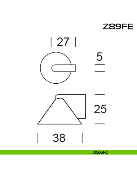 Fermaporta in acciaio moderno diametro 48 mm Z89 FE Reguitti Inox disegno