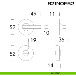 Chiusura per bagno libero occupato a leva 821 Reguitti Inox 2