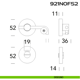 Chiavistello libero occupato per bagno a gancio 921 Reguitti Inox 2
