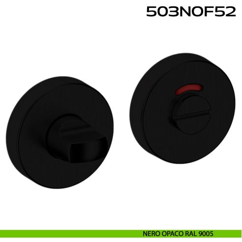Nottolino per bagno libero occupato rosetta tonda 503 Reguitti Inox - nero opaco RAL 9005