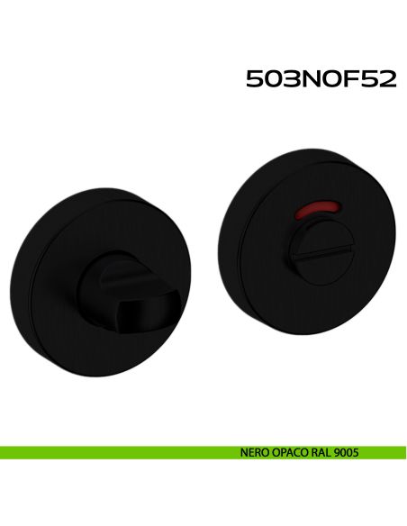 Nottolino per bagno libero occupato rosetta tonda 503 Reguitti Inox - nero opaco RAL 9005