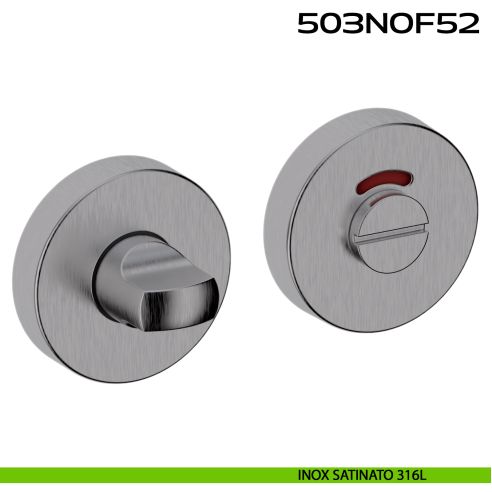 Nottolino per bagno libero occupato rosetta tonda 503 Reguitti Inox - inox satinato 316L