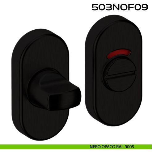 Nottolino WC libero occupato con rosetta ovale 503 Reguitti Inox - nero opaco RAL 9005