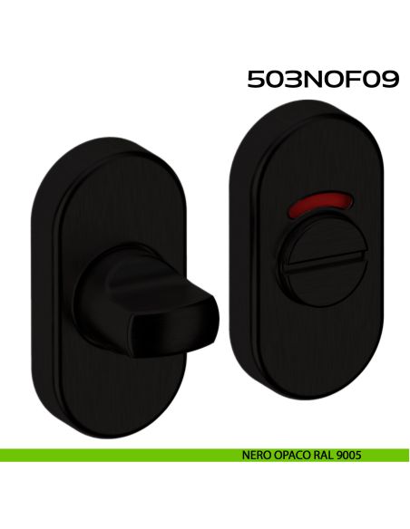 Nottolino WC libero occupato con rosetta ovale 503 Reguitti Inox - nero opaco RAL 9005