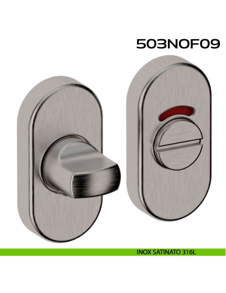 Nottolino WC libero occupato con rosetta ovale 503 Reguitti Inox - inox satinato 316L