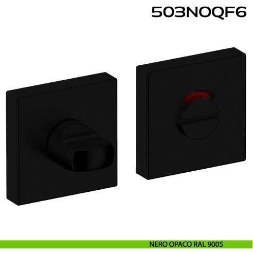 Nottolino WC libero occupato rosetta quadrata 503 Reguitti Inox - nero opaco RAL 9005
