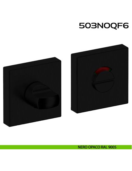 Nottolino WC libero occupato rosetta quadrata 503 Reguitti Inox - nero opaco RAL 9005