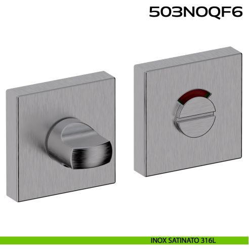 Nottolino WC libero occupato rosetta quadrata 503 Reguitti Inox - inox satinato 316L