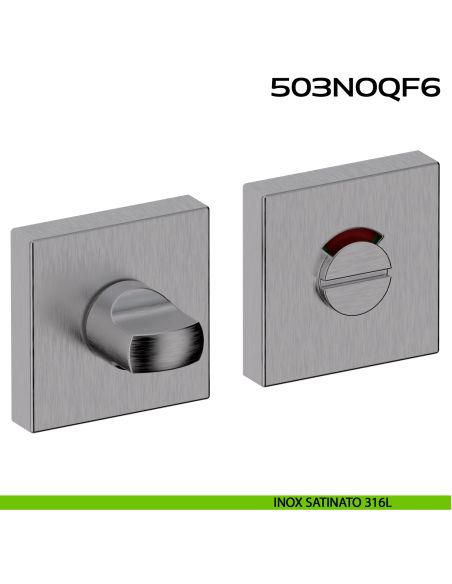 Nottolino WC libero occupato rosetta quadrata 503 Reguitti Inox - inox satinato 316L