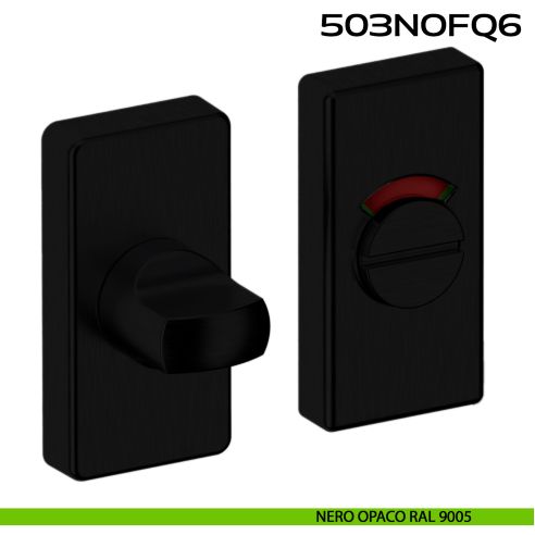 Nottolino WC libero occupato rosetta rettangolare 503 Reguitti Inox - nero opaco RAL 9005