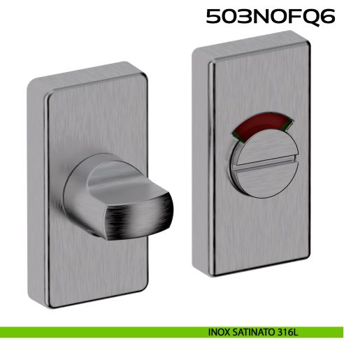 Nottolino WC libero occupato rosetta rettangolare 503 Reguitti Inox - inox satinato 316L