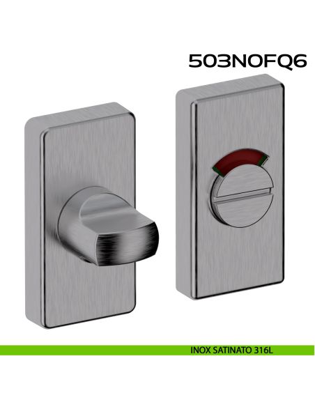 Nottolino WC libero occupato rosetta rettangolare 503 Reguitti Inox - inox satinato 316L