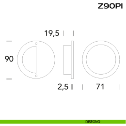 Maniglia incasso tonda in acciaio diametro 90 mm Z90 PI Reguitti Inox 2