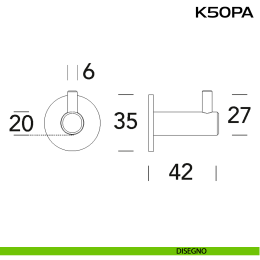 Portabiti a muro in acciaio con rosetta tonda K50 PA Reguitti Inox 2