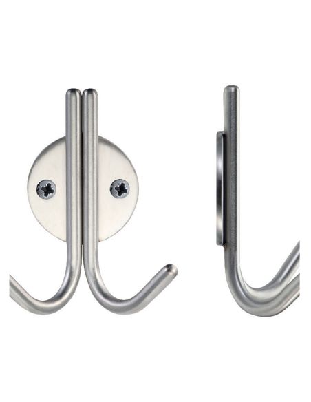 Porta abiti con gancio doppio a muro in acciaio Z70 PA Reguitti Inox