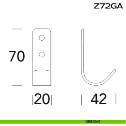 Gancio appendiabiti a muro in acciaio Z72 GA Reguitti Inox 2