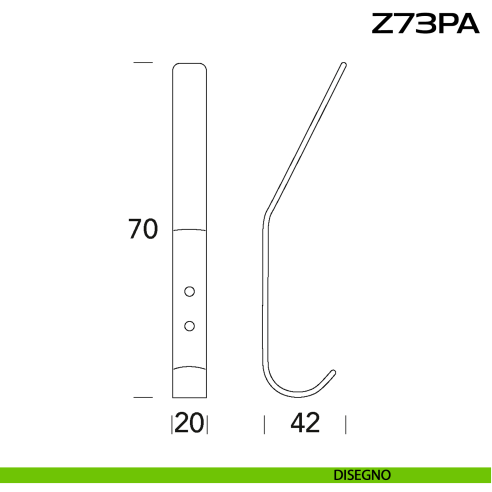 Appendiabiti moderno a parete in acciaio Z73 PA Reguitti Inox disegno