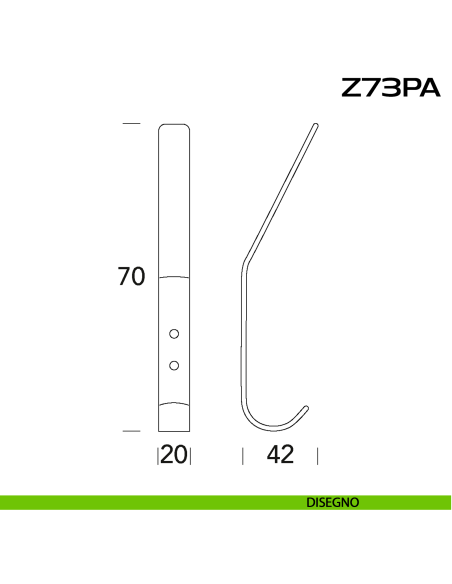 Appendiabiti moderno a parete in acciaio Z73 PA Reguitti Inox disegno