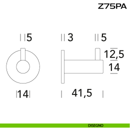Portabiti moderno a muro in acciaio Z75 PA Reguitti Inox 2