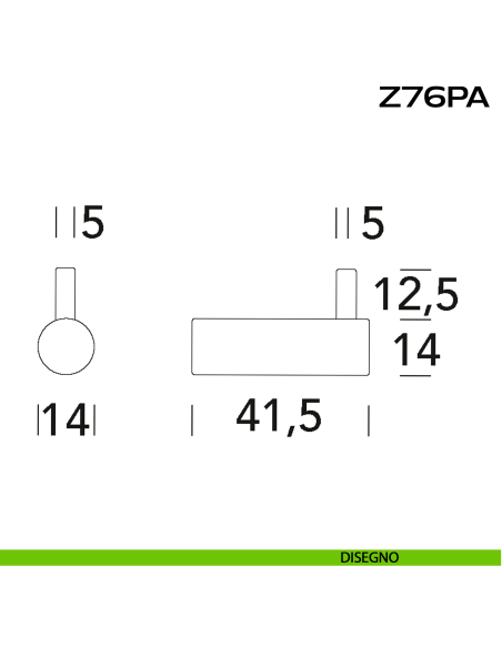 Appendiabiti moderno in acciaio Z76 PA Reguitti Inox disegno