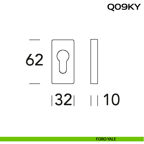 Bocchetta foro yale rettangolare Q09 Reguitti disegno