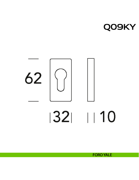 Bocchetta foro yale rettangolare Q09 Reguitti disegno