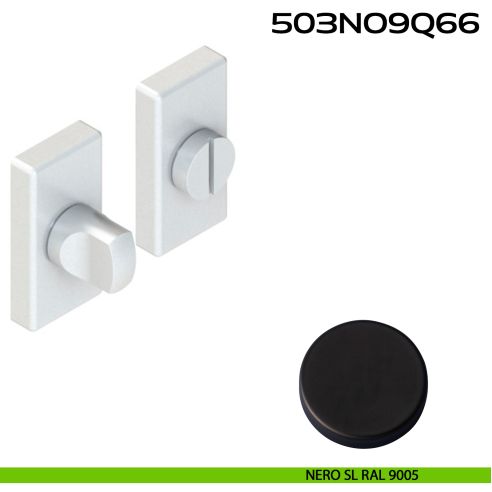 Nottolino WC rettangolare in Alluminio 503NO9Q66 Reguitti nero