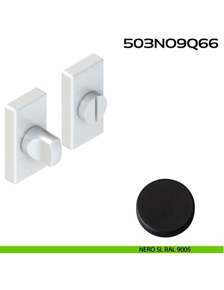 Nottolino WC rettangolare in Alluminio 503NO9Q66 Reguitti nero