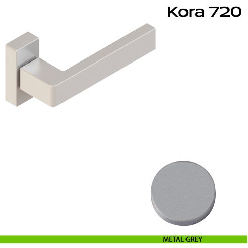 Maniglia in alluminio per porta Kora 720 Reguitti con rosetta rettangolare metal