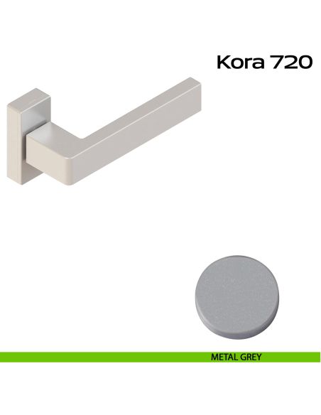 Maniglia in alluminio per porta Kora 720 Reguitti con rosetta rettangolare metal
