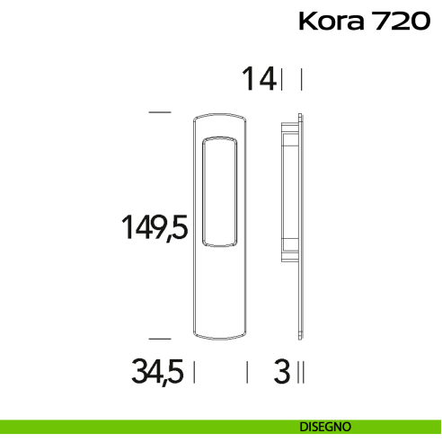 Nicchia rettangolare per alzante scorrevole singolo cieco Reguitti disegno