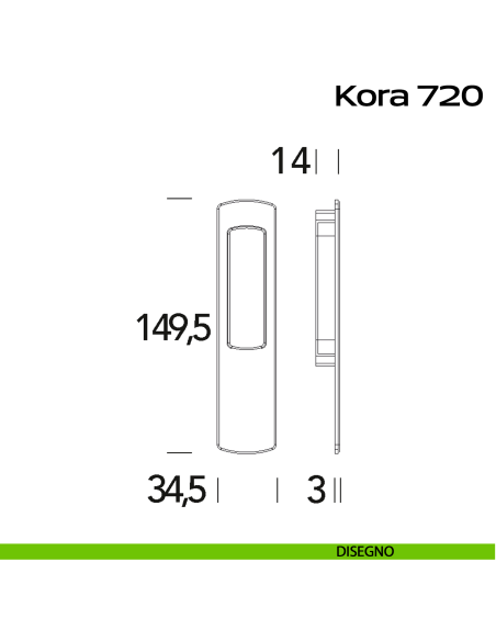 Nicchia rettangolare per alzante scorrevole singolo cieco Reguitti disegno
