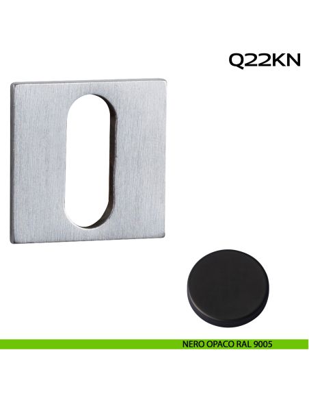 Bocchetta foro chiave quadrata Minimal Line Q22 Reguitti nero opaco ral 9005