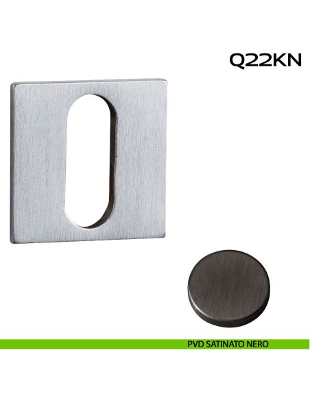 Bocchetta foro chiave quadrata Minimal Line Q22 Reguitti pvd satinato nero