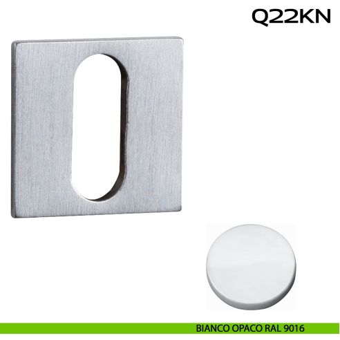 Bocchetta foro chiave quadrata Minimal Line Q22 Reguitti bianco opaco ral 9016