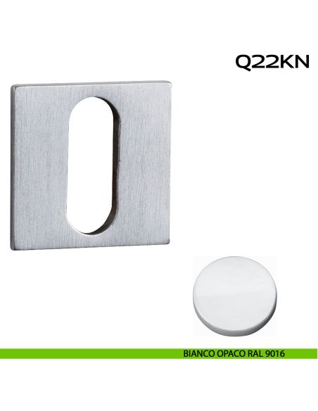 Bocchetta foro chiave quadrata Minimal Line Q22 Reguitti bianco opaco ral 9016
