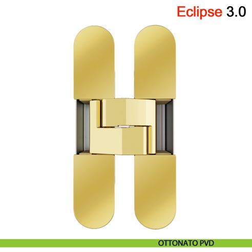 Cerniera a scomparsa regolabile per porta AGB Eclipse 3.0 - cromato opaco - ottonato PVD