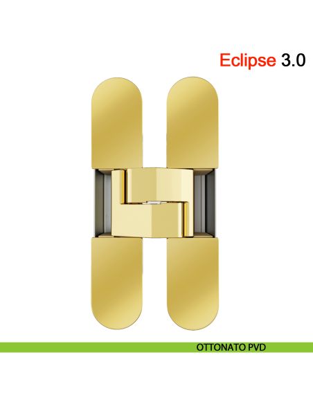 Cerniera a scomparsa regolabile per porta AGB Eclipse 3.0 - cromato opaco - ottonato PVD