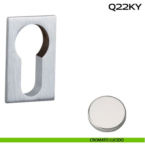 Bocchetta foro yale rettangolare Minimal Line Q22 Reguitti cromato lucido