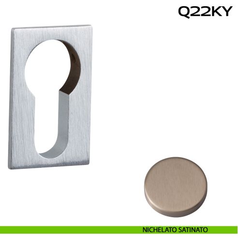 Bocchetta foro yale rettangolare Minimal Line Q22 Reguitti nichelato satinato